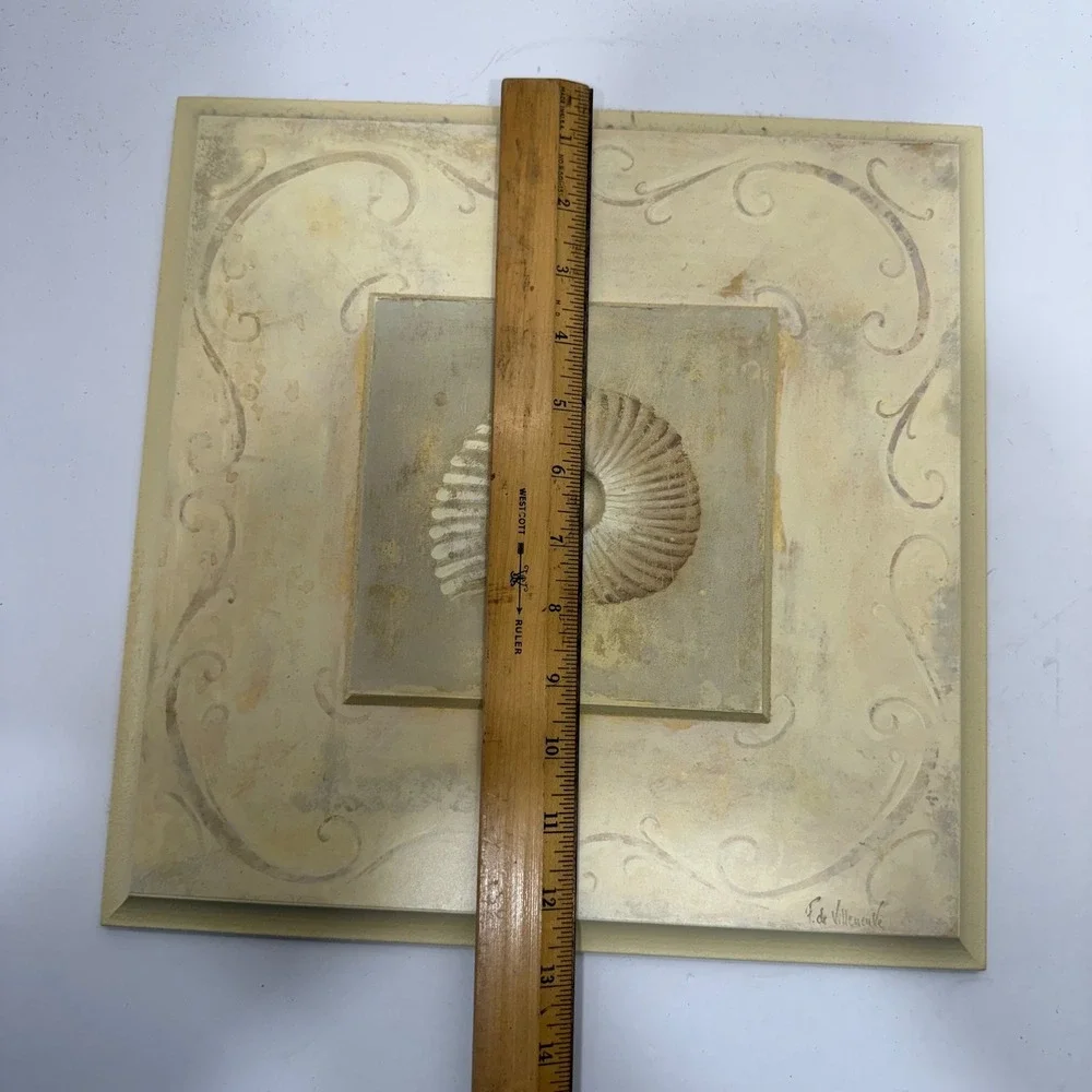 F. de Villeneuve 3D Shell Starfish Wall Art Plaques Set of 2 Cream Tan Canada